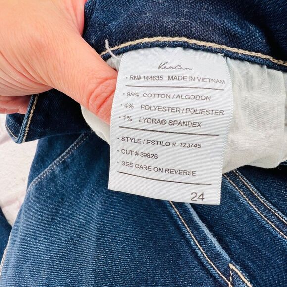 KanCan For Maurices Jeans Women's Plus 24 Dark Wash Button Fly Ripped Skinny - Picture 4 of 10